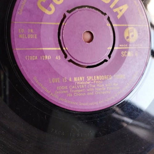 Eddie Calvert Love Is A Splendored Thing 7" single used, jazz