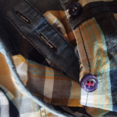 Edward Jeans checked shirt XL like new, beige and blue