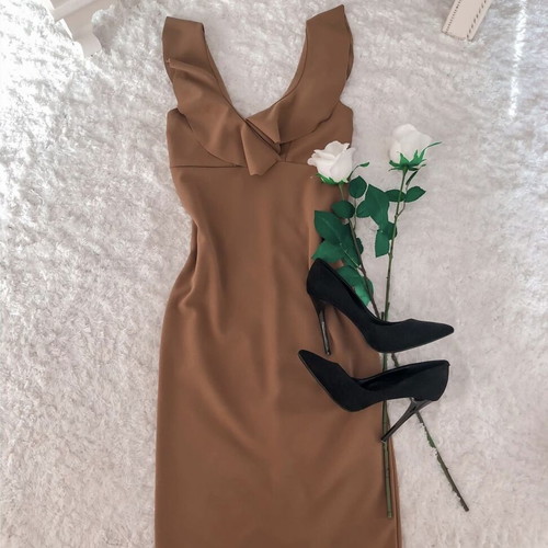 Midi dress beige new size M