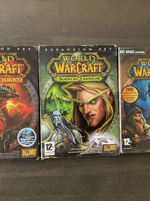 World of WarCraft PC DVD used, set of 3 expansions