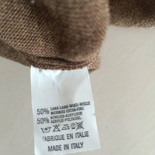 Men's blouse with collar brown diamonds, 50% merino wool, like new, size L