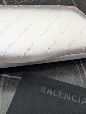 Balenciaga sunglasses case new black with silver card