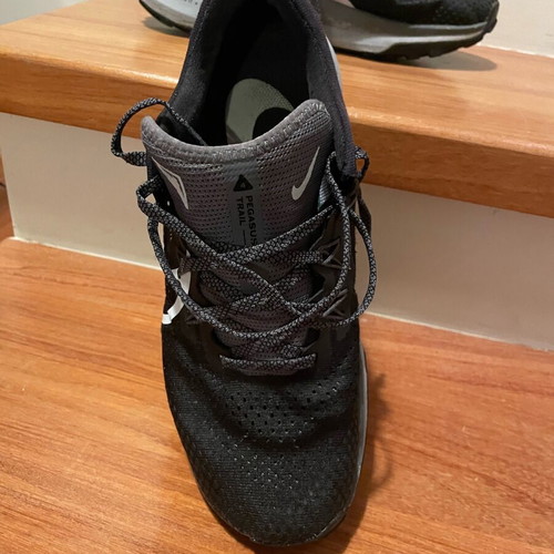 Nike trail running shoes size 44.5 like new, black and white