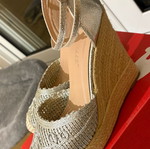 Silver platform sandals size 40 new
