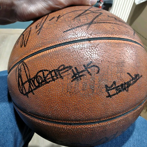 Molten basketball used with signatures of Peristeri team 1996