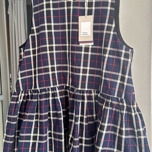 Zara checked blouse with peplum hem new, size L