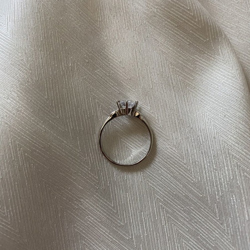 Silver solitaire ring 925 with high-quality zircon stones, new