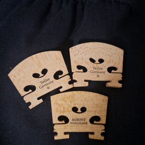 Violin bridges 3/4 new, pack of 3 pieces, 2 German and 1 French