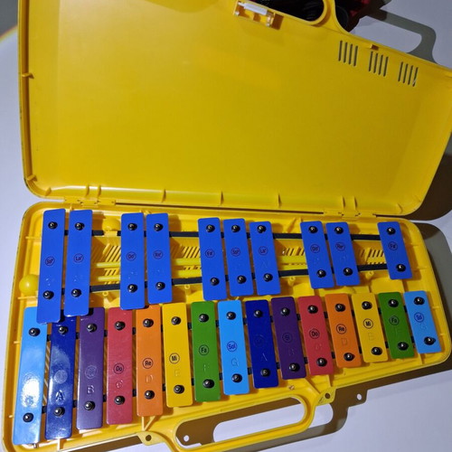 Metallophone used, children's musical instrument