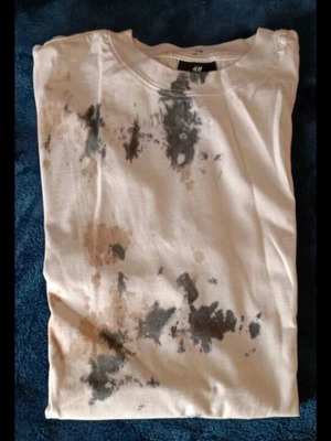 H&M beige T-shirt medium with Angelo Barretta men's bracelet gift