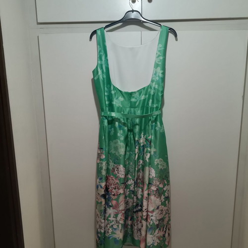 Forel dress size 54 new, aloe color, satin fabric, wedding baptism