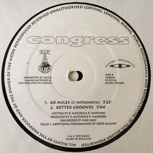 Congress 40 Miles record used, electronic genre