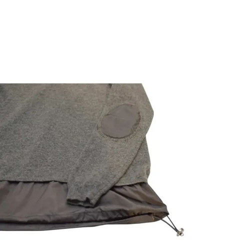 Moncler gray virgin wool knit hooded top used, size S