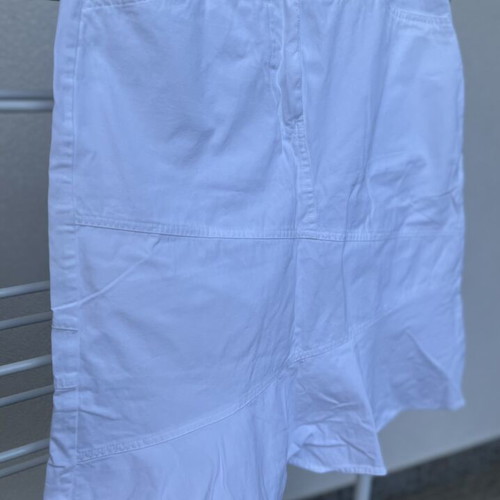Cotton fabric skirt, white, size L 40 12