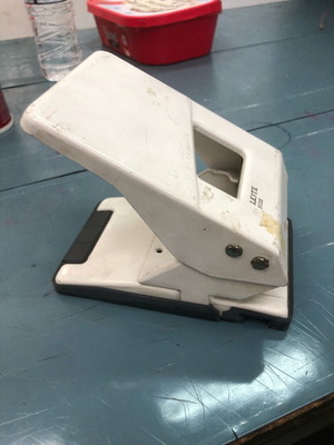 Leitz heavy-duty hole punch used