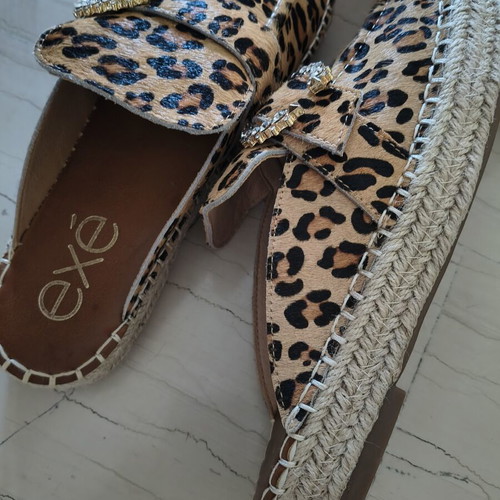 Exe leopard print camel shoes, size 39