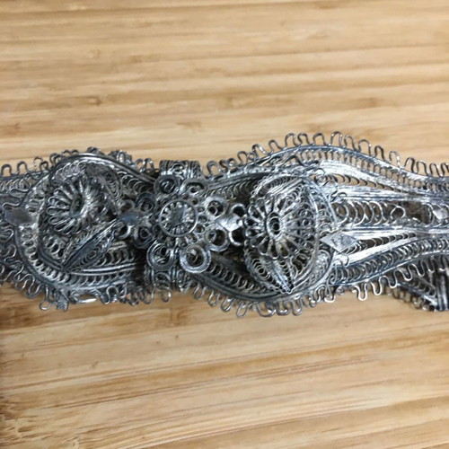Silver filigree belt handmade used 18th - 19th century