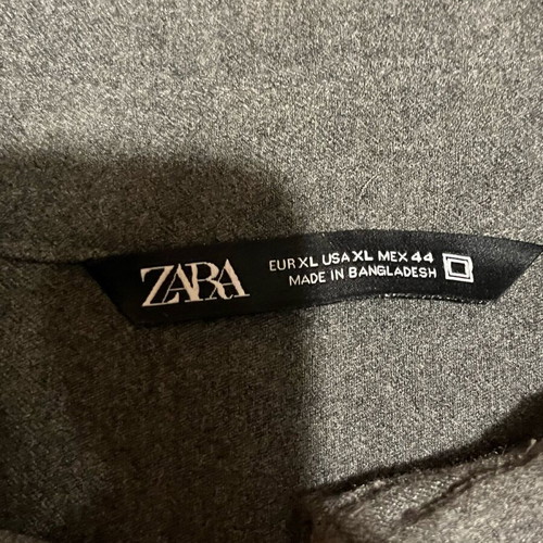 Zara men's shirt gray XL like new, winter