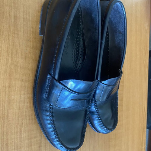 Bally men's leather shoes size 42 used, black loafers