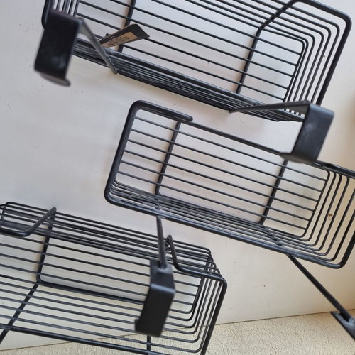 Vicko hanging metal organization shelf, black