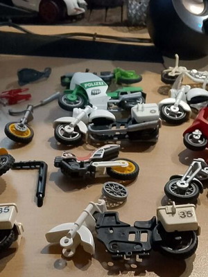 Playmobil motorcycles used, set of 20 with missing parts