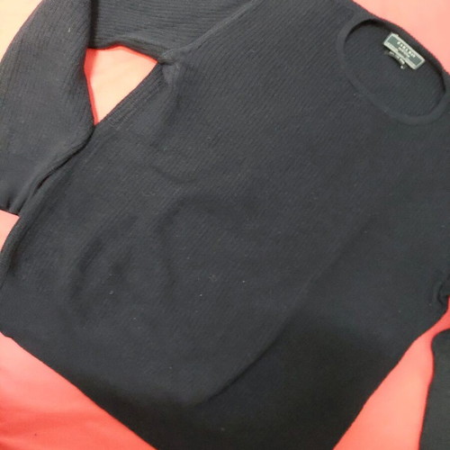Zara men's 100% wool sweater Large dark blue like new