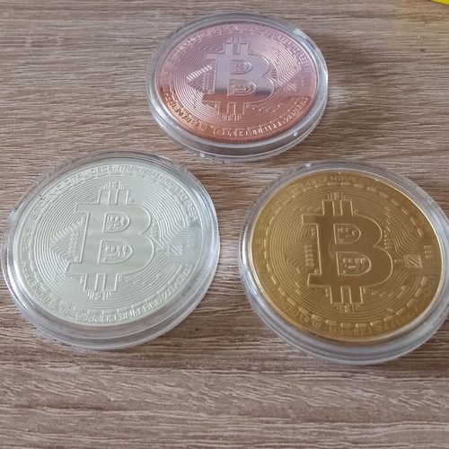 Bitcoin token commemorative medal like new, set of 3 pieces
