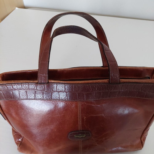El Campero vintage leather shoulder bag brown like new