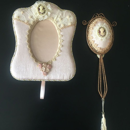 Vintage mirror and frame set in romantic style, like new