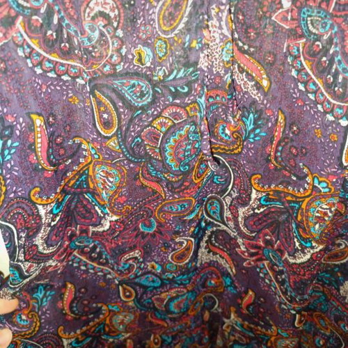 Printed dress transparent like new, size M, red and purple