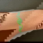  Χειροποίητο βραχιόλι macrame ρυθμιζόμενο σπιράλ σχέδιο πράσινο