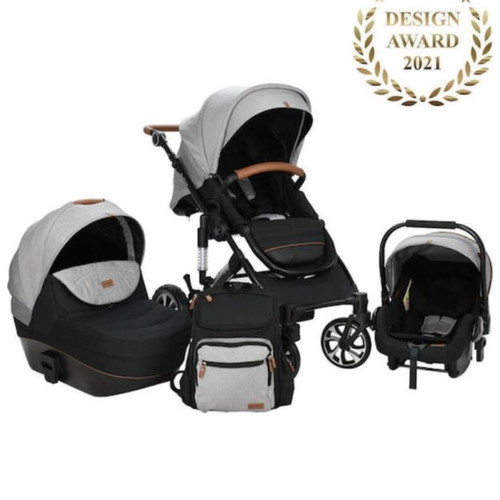 Bebe Stars Belize Adjustable 3-in-1 Stroller like new, moon grey