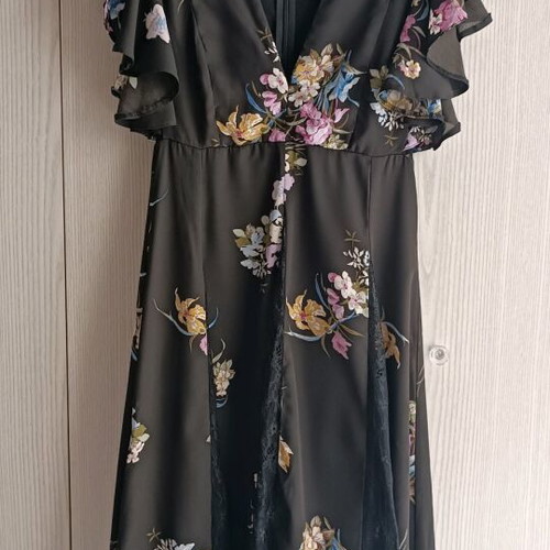 Asos Midi Occasional Dress like new, black with multicolor floral