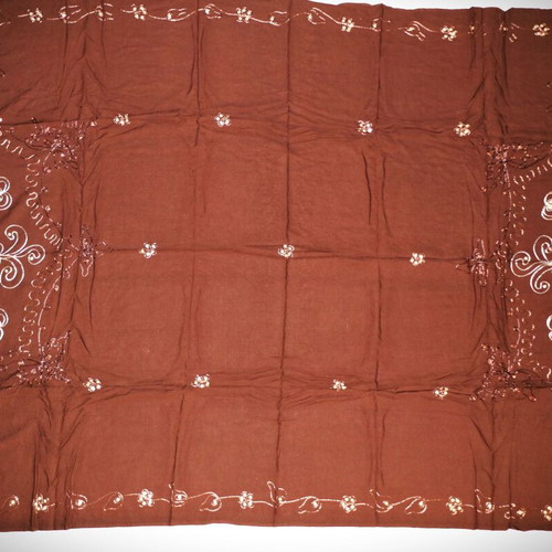 Handmade pareo scarf with sequins silk and cotton blend