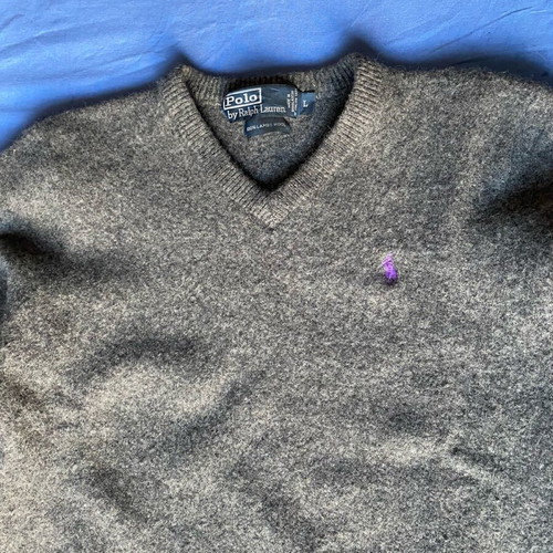 Polo Ralph Lauren gray sweater 100% sheep wool like new