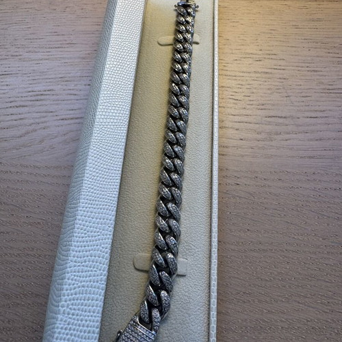 Cuban Link Bracelet with Zirconia new