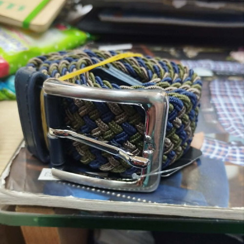 Men's Two-Tone Straw Belt ZSP-35 New Adjustable Size