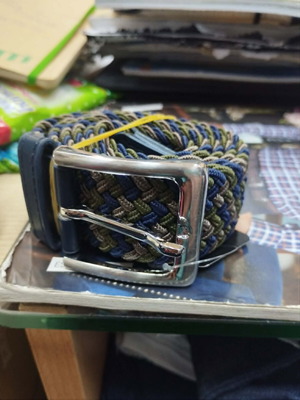 Men's Two-Tone Straw Belt ZSP-35 New Adjustable Size