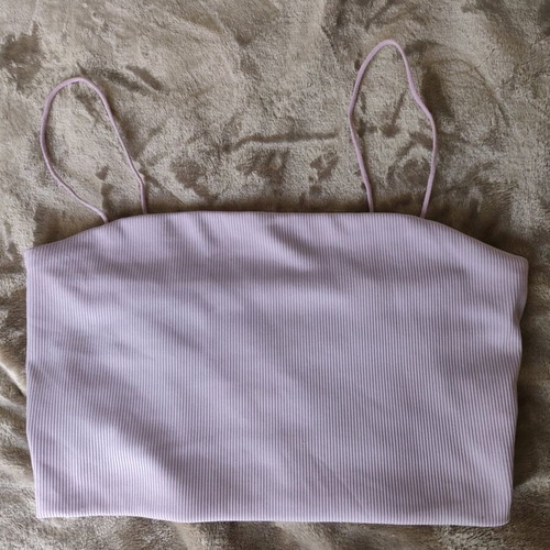 Ribbed lilac crop top used, size M