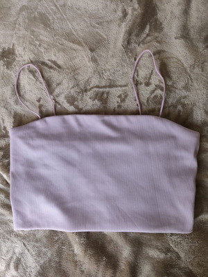 Ribbed lilac crop top used, size M