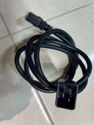 C19-C20 cable used, black 2 meters