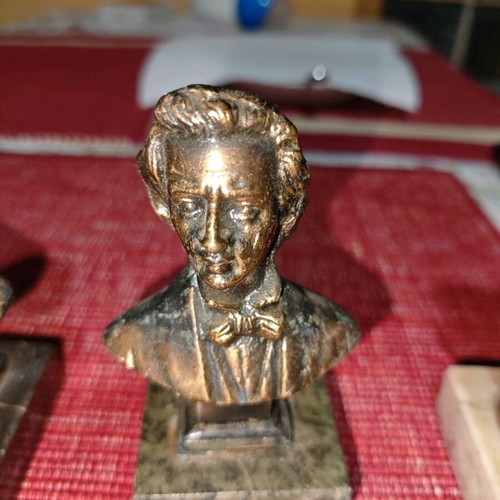 Vintage bronze busts set of 4 used decorative figurines