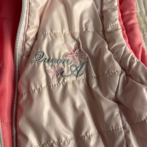 Alouette girls' sleeveless jacket used, double face, ages 4-6, pink