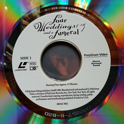Four Weddings and a Funeral LaserDisc like new, comedy