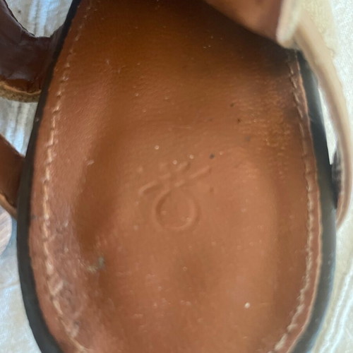Benetton women's sandals used, size 36, canvas and thick heel