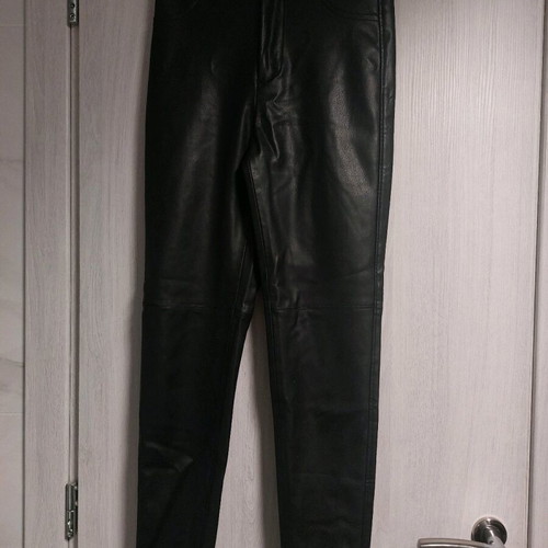 Zara leather leggings pants used, black, XS