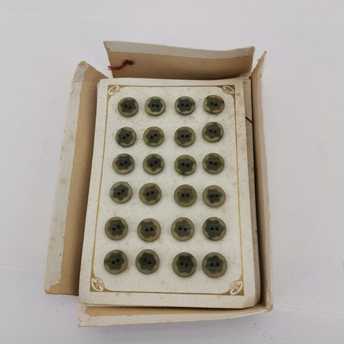 Green bone buttons used, 1960s era, pack of 120
