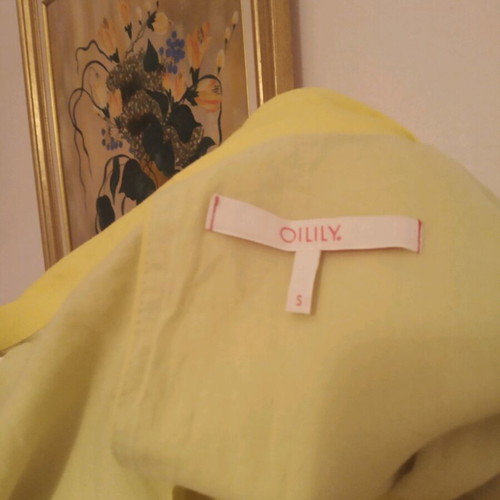 Yellow dress used, size small, linen with viscose, fabric belt