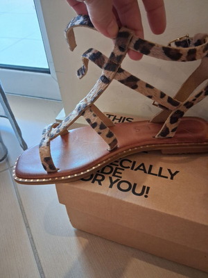 Pony Leopard Gladiator Sandals new, leather, size 38