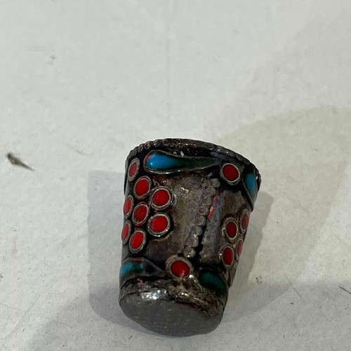 Vintage silver cloisonné thimble 935 5gr used, 1960
